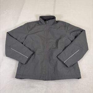 Lands' End Womens Medium 10-12 Grey Gray Fleece Lined Jacket Benefits Charity